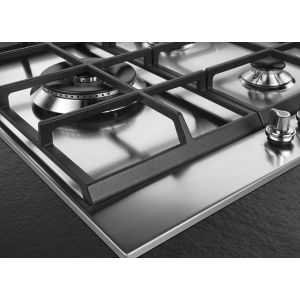 SMEG Classica Table de cuisson gaz 75cm Inox, 5 foyers, grilles fonte PGF75-4