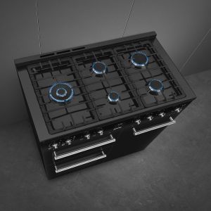 Piano de cuisson SMEG Concerto 100x60 cm gaz Noir | CX103GMBL