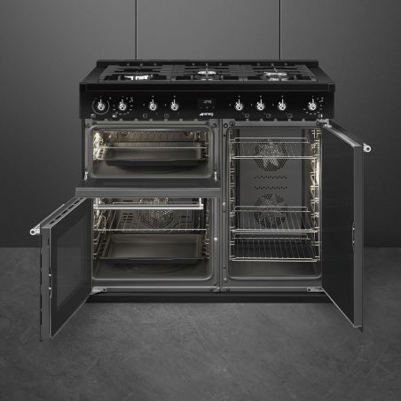 Piano de cuisson SMEG Concerto 100x60 cm gaz Noir | CX103GMBL