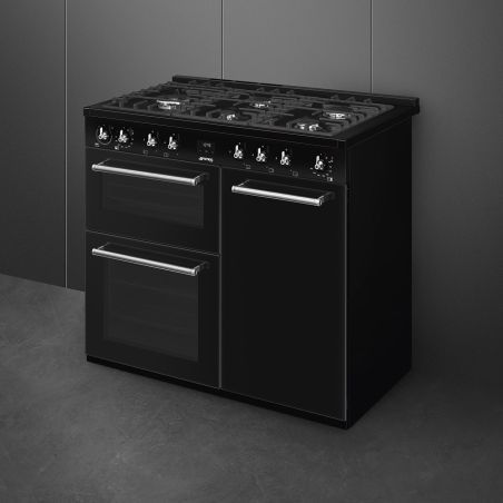Piano de cuisson SMEG Concerto 100x60 cm gaz Noir | CX103GMBL