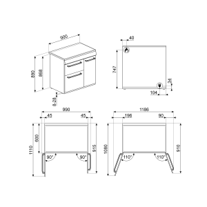 Piano de cuisson SMEG Concerto 90x60 cm induction Noir | CX93IMBL