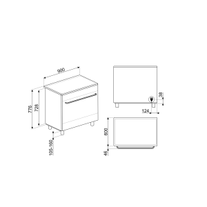 Piano de cuisson SMEG Concerto 90x60 cm induction 1 four | CX91IMBL