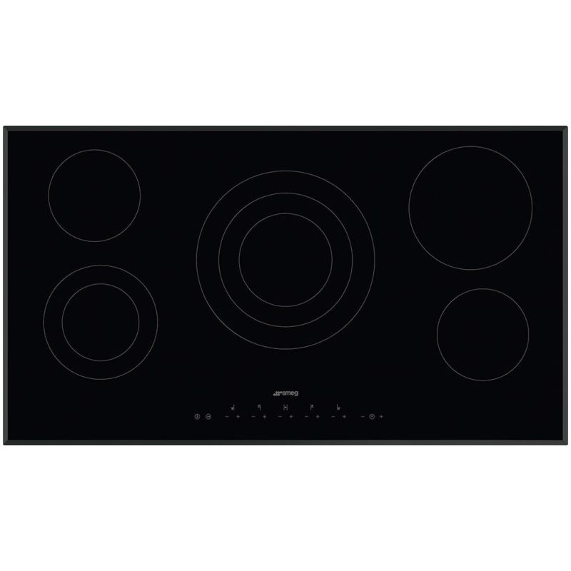SMEG Universel SE395ETB table de cuisson vitrocéramique 90cm 5 foyers sécurité mode Eco