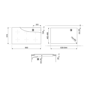 SMEG Classica Table de cuisson 90cm induction Multizone Slider SI1M4954D