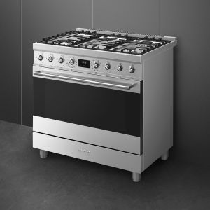 Piano de cuisson SMEG C9GMX2 90x60 cm gaz inox Four 115L Vapor Clean