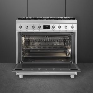 Piano de cuisson SMEG C9GMX2 90x60 cm gaz inox Four 115L Vapor Clean