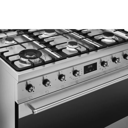 Piano de cuisson SMEG C9GMX2 90x60 cm gaz inox Four 115L Vapor Clean