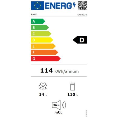 Réfrigérateur blanc intégrable Universel 110L LED porte réversible S4C092D
