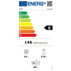 Réfrigérateur universel intégrable 1 porte 188L blanc, niche 122 cm S4C122E LED, congélateur, basse consommation