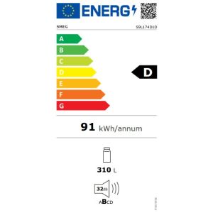 Smeg Universel S9L174D1D intégrable 178cm, LCD tactile, froid brassé, 310L, classe D