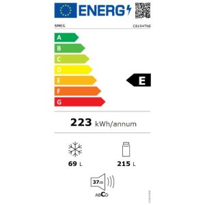 SMEG C8194TNE combiné intégrable blanc, froid ventilé, zone 0°C, 284L, LED