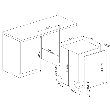 Lave-vaisselle tout intégrable 60 cm Smeg STL323BQLFR 14 couverts 42 dB