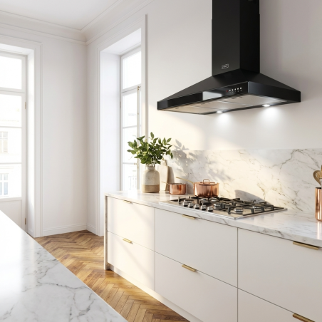 Hotte de cuisine Stoves Quadrifoglio 90 cm murale Noire - PHOT90