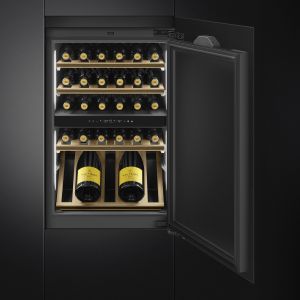 Cave à vin encastrable CVI040BE 40 bouteilles, 2 zones, verre UV noir 596mm