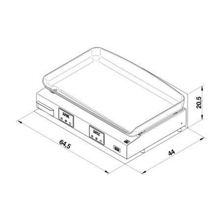 Plancha INITIAL 65 Inox électrique 2 zones fonte 3kW 3224780044918