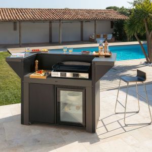 Îlot cuisine extérieur Modulo 120cm avec frigo Cargo 3224780044796