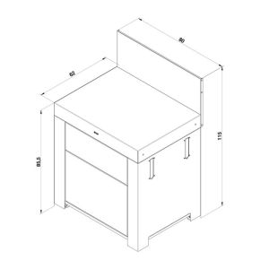 ENO Modulo 80cm : Plan de travail acier gris cargo 3224780044451