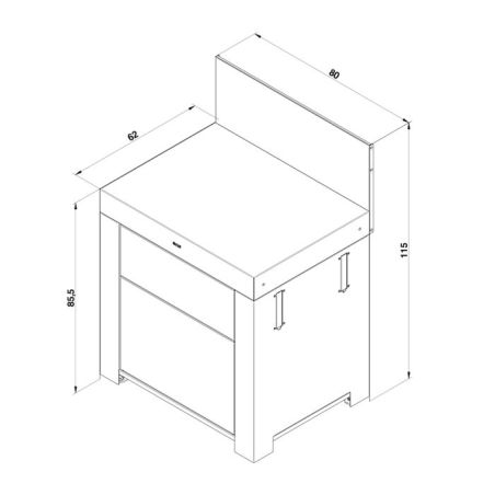 ENO Modulo 80cm : Plan de travail acier gris cargo 3224780044451