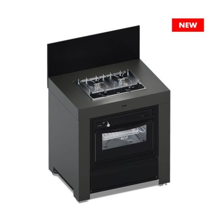 ENO Modulo Combiné four gaz 80cm 2 feux gris 3224780000570