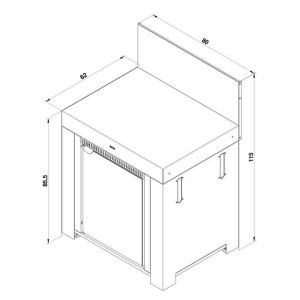 Meuble Frigo Extérieur MODULO Cargo 75L Acier Vitré 3224780044413