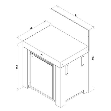 Meuble Frigo Extérieur MODULO Cargo 75L Acier Vitré 3224780044413