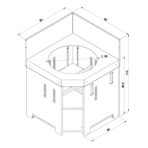 Meuble ENO MODULO Angle pour Kamado-Cargo 82cm Acier Compatible M/L