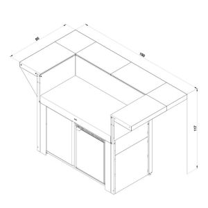 Îlot de cuisine MODULO 120cm Frigo 75L Inox marin 3224780044802