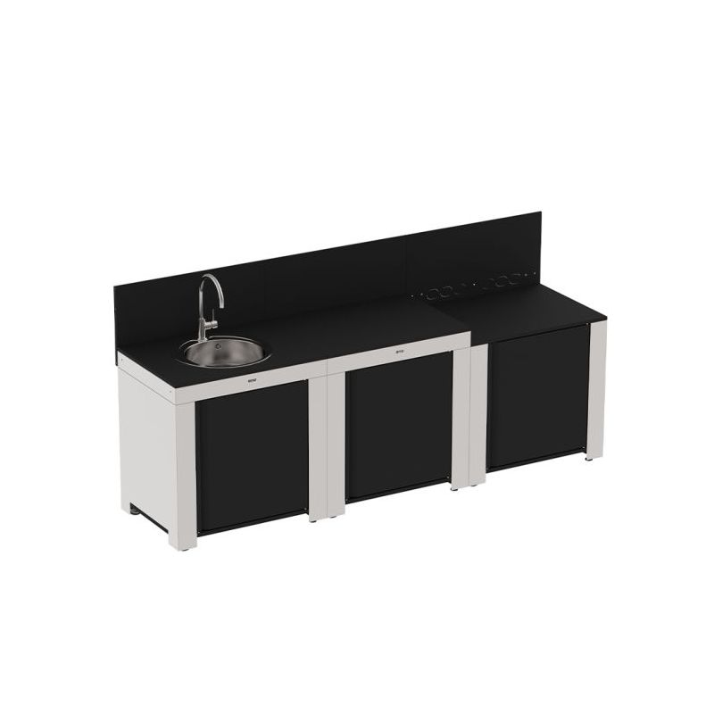 Cuisine d'été CLASSIC 3 modules Inox 240cm Int/Ext 3224780044369