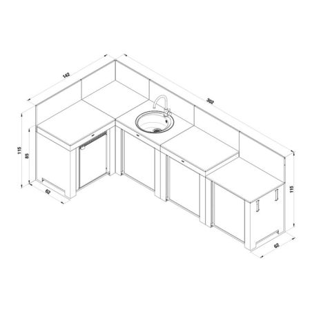 Cuisine extérieure COMFORT 4 modules 300cm 3224780044376