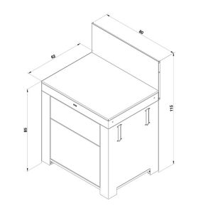 Plan de Travail Extérieur ENO Modulo 80cm Inox 3224780044444