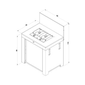 Module extérieur gaz Master 80cm Inox 304L 3224780000518