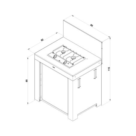 Module extérieur gaz Master 80cm Inox 304L 3224780000518