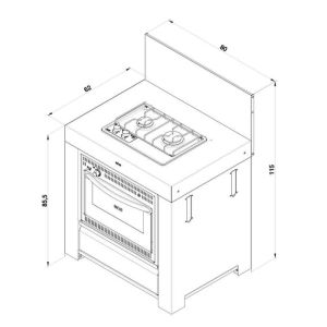 Meuble de cuisson Eno MODULO 80cm Four Inox 3224780000525