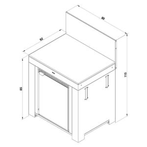 Meuble Frigo Extérieur MODULO 80cm Acier Inox Tropicalisé 75L-Inox