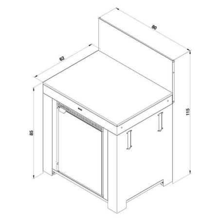 Meuble Frigo Extérieur MODULO 80cm Acier Inox Tropicalisé 75L-Inox