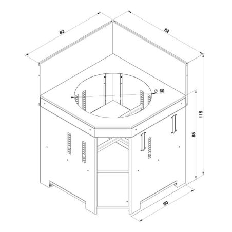 Meuble d'angle Kamado ENO Modulo 82cm Inox/Acier 3224780044291