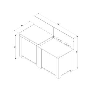 Cuisine extérieure ESSENTIAL 160cm Acier Inox 3224780000143