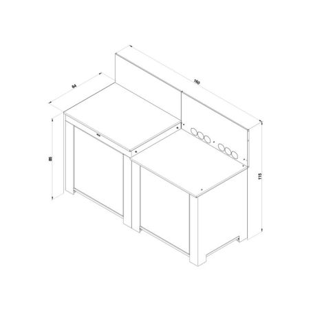 Cuisine extérieure ESSENTIAL 160cm Acier Inox 3224780000143