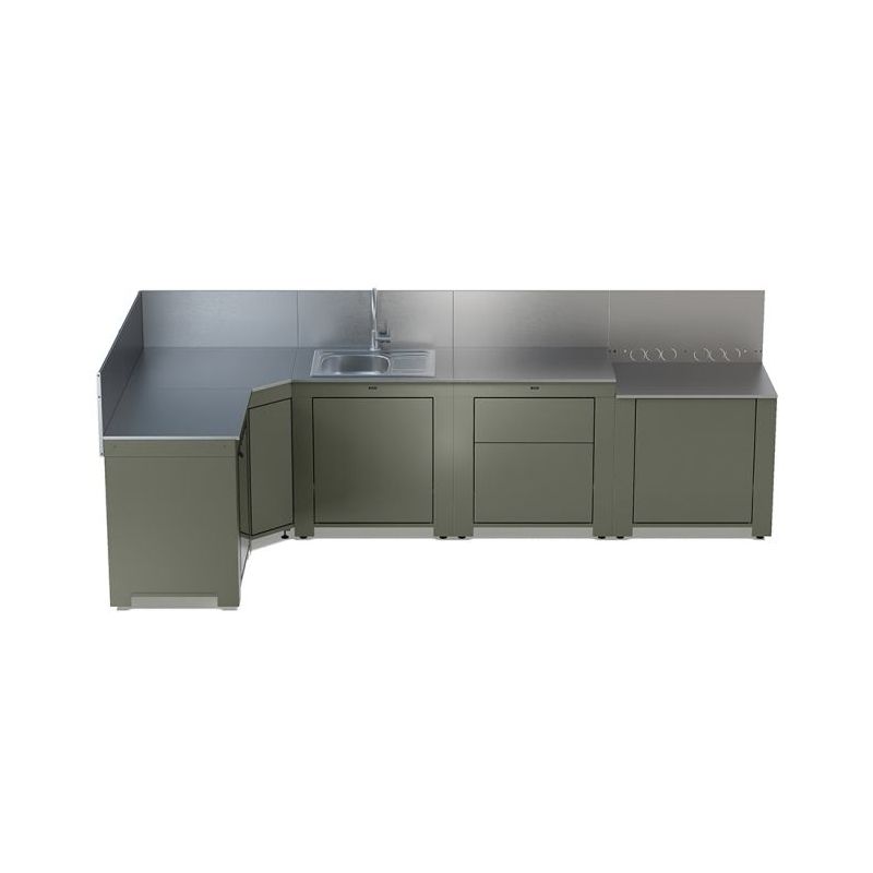 Cuisine d'été COMFORT Sauge Inox 322cm Frigo 3224780000129