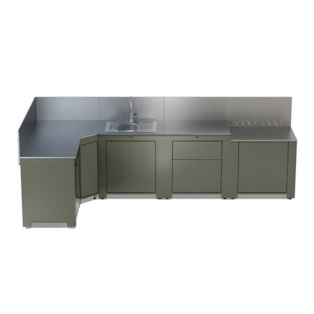 Cuisine d'été COMFORT Sauge Inox 322cm Frigo 3224780000129