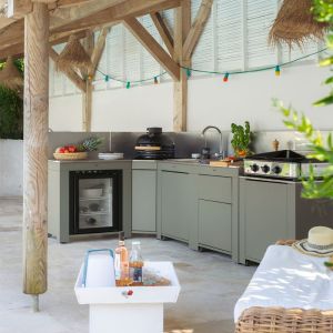 Cuisine d'été COMFORT Sauge Inox 322cm Frigo 3224780000129