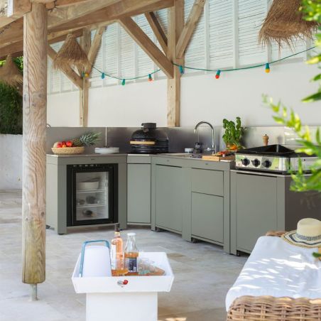 Cuisine d'été COMFORT Sauge Inox 322cm Frigo 3224780000129