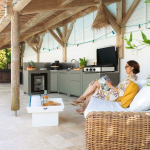Cuisine d'été COMFORT Sauge Inox 322cm Frigo 3224780000129