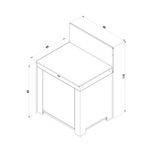 Plan travail extérieur ENO Modulo 80cm Inox Sauge PMOD7601