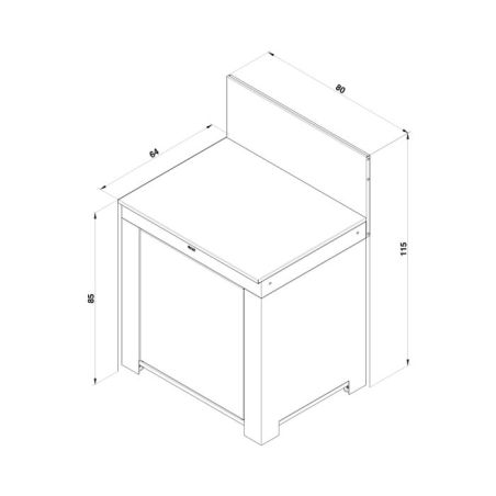 Plan travail extérieur ENO Modulo 80cm Inox Sauge PMOD7601