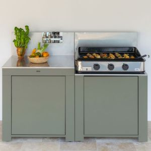 Plan travail extérieur ENO Modulo 80cm Inox Sauge PMOD7601