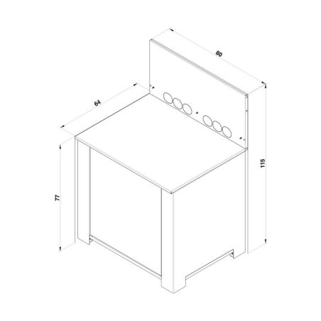 Meuble Plancha ENO Modulo 80cm Acier Inox MODULO Plancha-Sauge