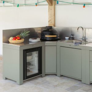 Meuble évier extérieur Eno MODULO Évier-Sauge 80cm Acier Inox