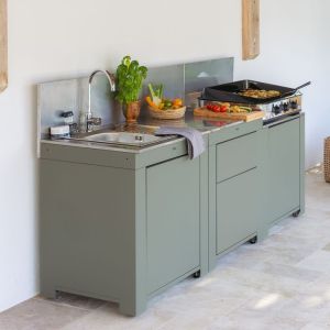 Meuble évier extérieur Eno MODULO Évier-Sauge 80cm Acier Inox