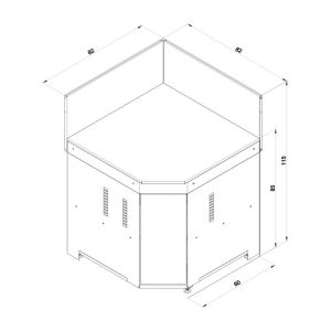 Meuble angle extérieur Eno Modulo 82cm acier inox 3224780000464